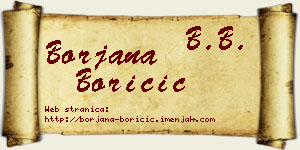Borjana Boričić vizit kartica